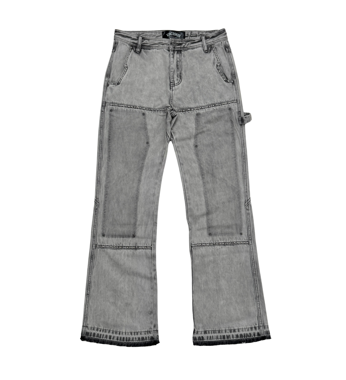 WESTERN FIT CARPENTER DENIM W/ STUDS DETAIL - GREY