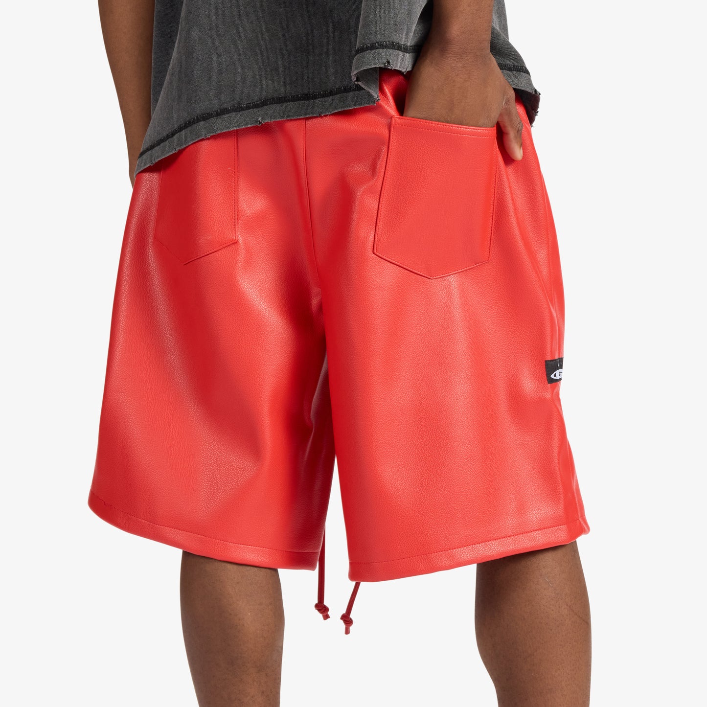 GALA "STAMP" LEATHER SHORTS (RED)