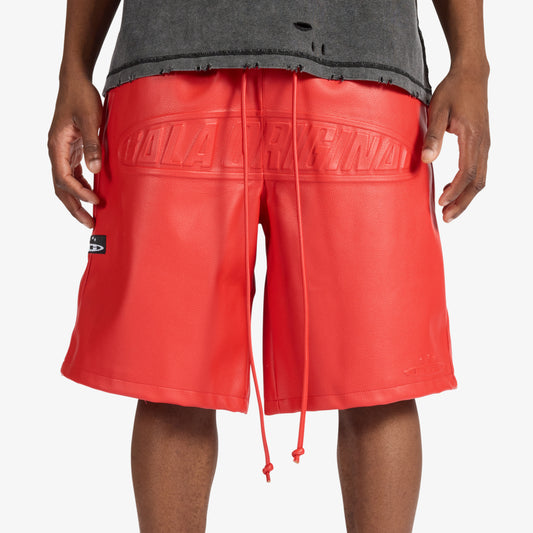 GALA "STAMP" LEATHER SHORTS (RED)