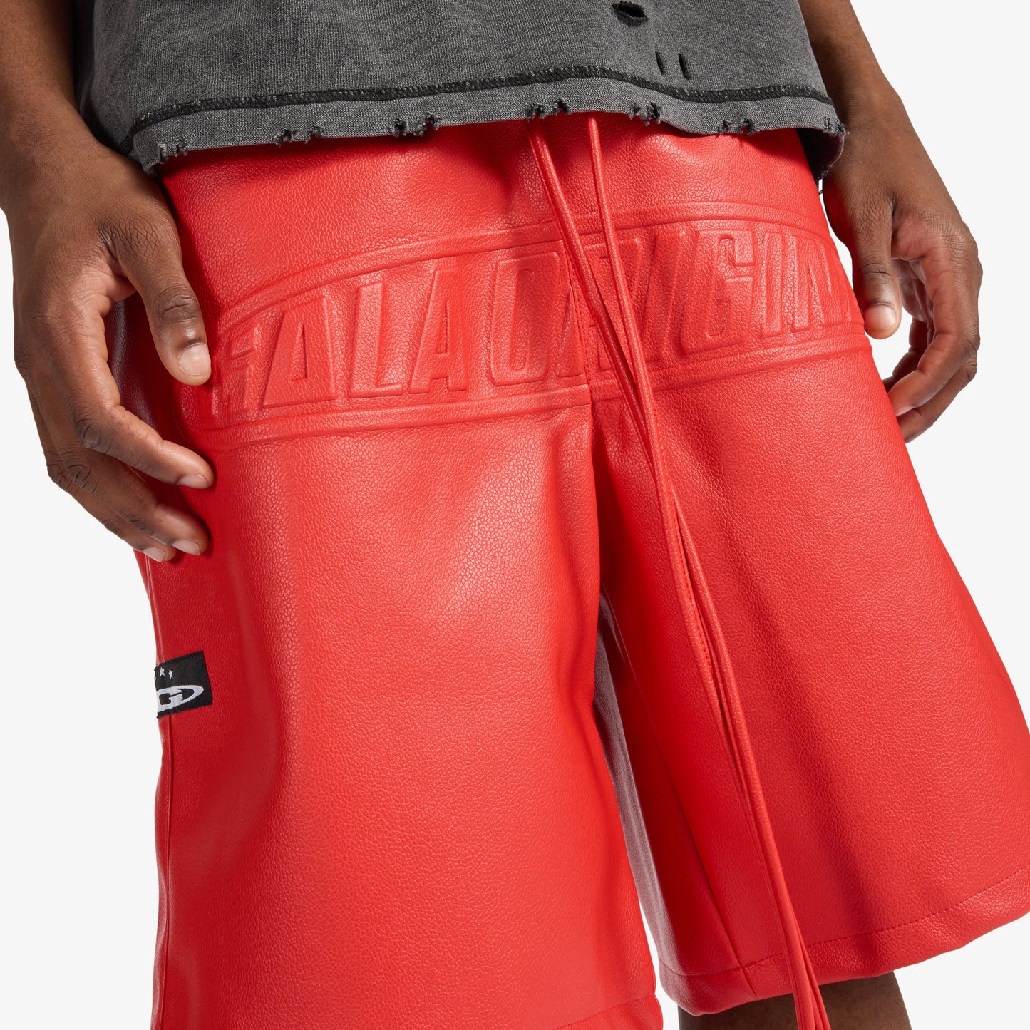 GALA "STAMP" LEATHER SHORTS (RED)